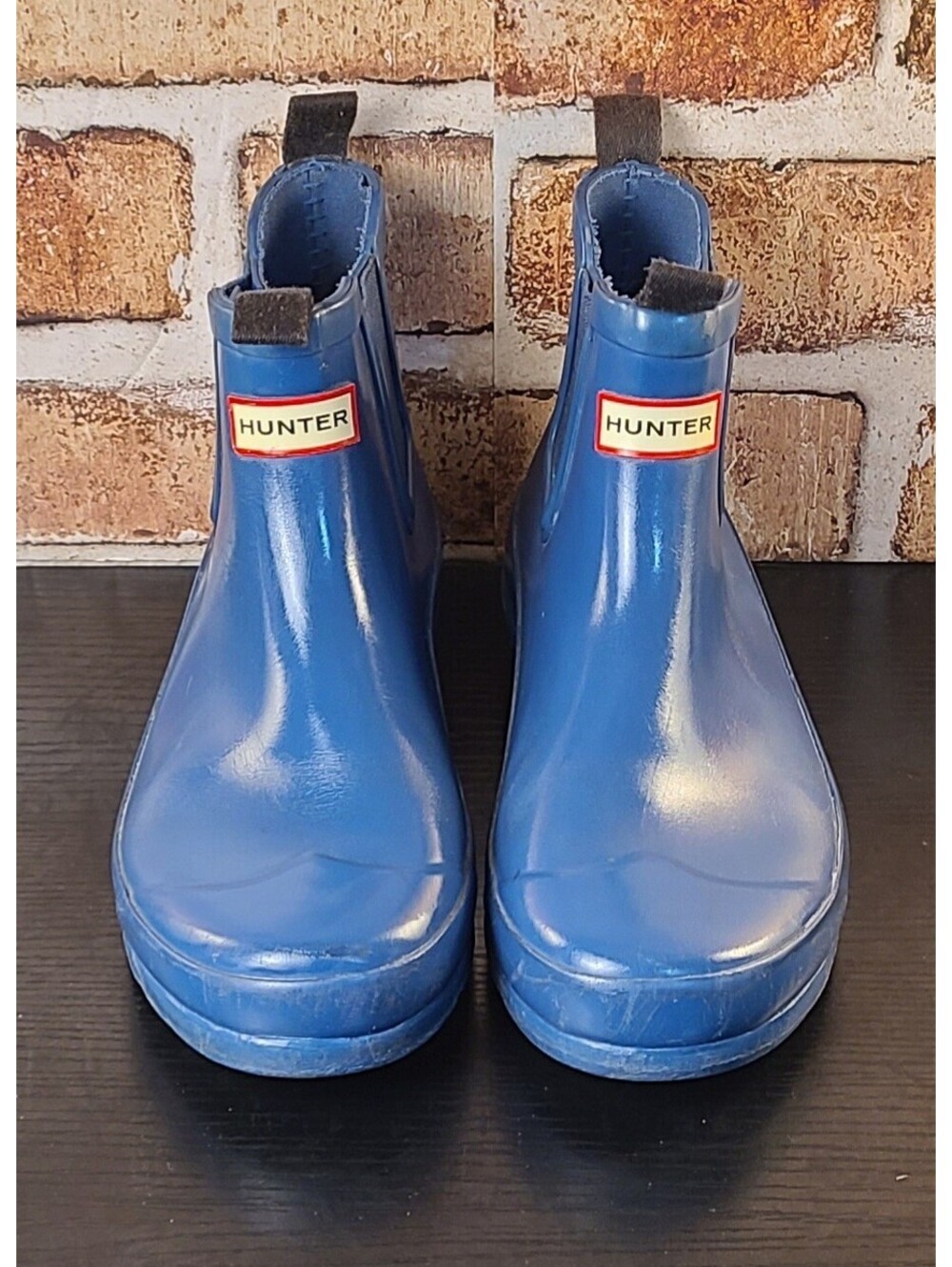 Hunter Original Chelsea Rain Boots Womens Size 5.5 Blue Waterproof Rubber Ankle